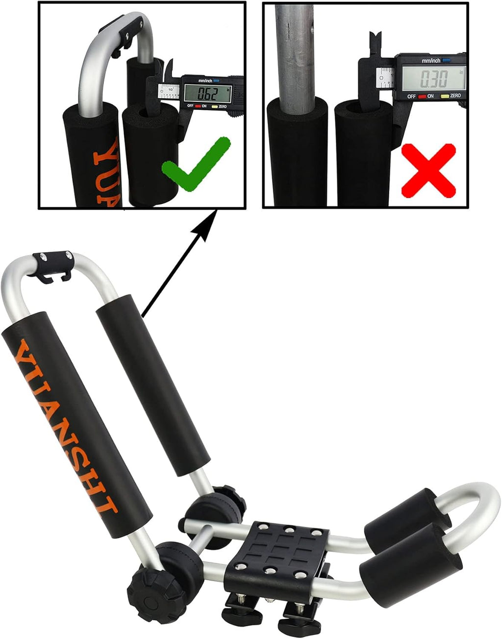 Folding Kayak Rack J-Bar Carrier with Ratchet Straps Pack of 2 Y5703