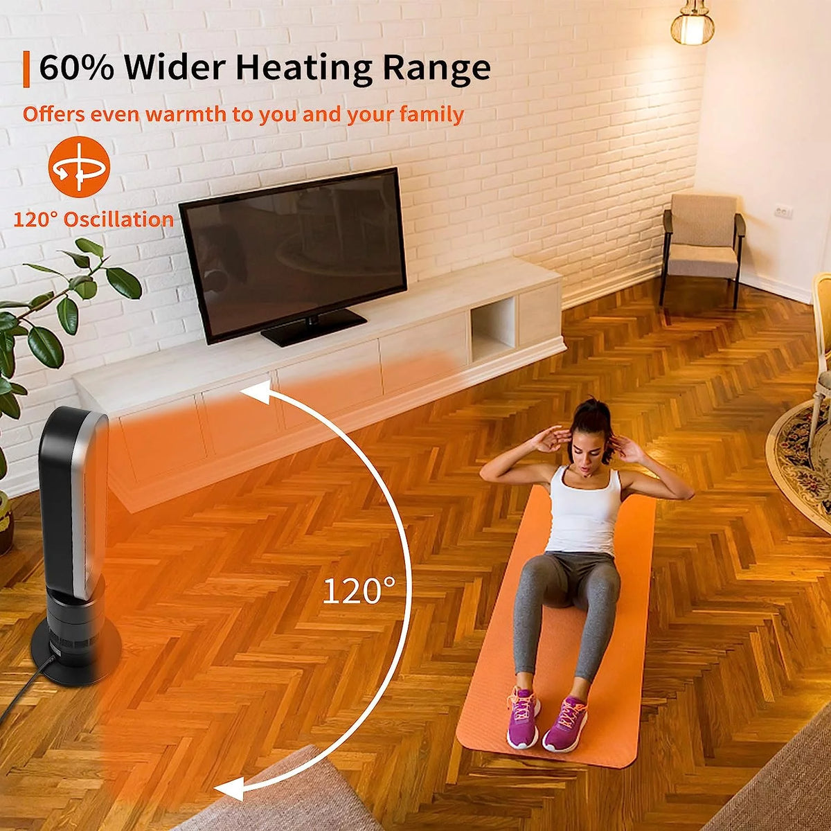 32-inch Bladeless Tower Fan Heater & Fan Combo with Remote Control O33417
