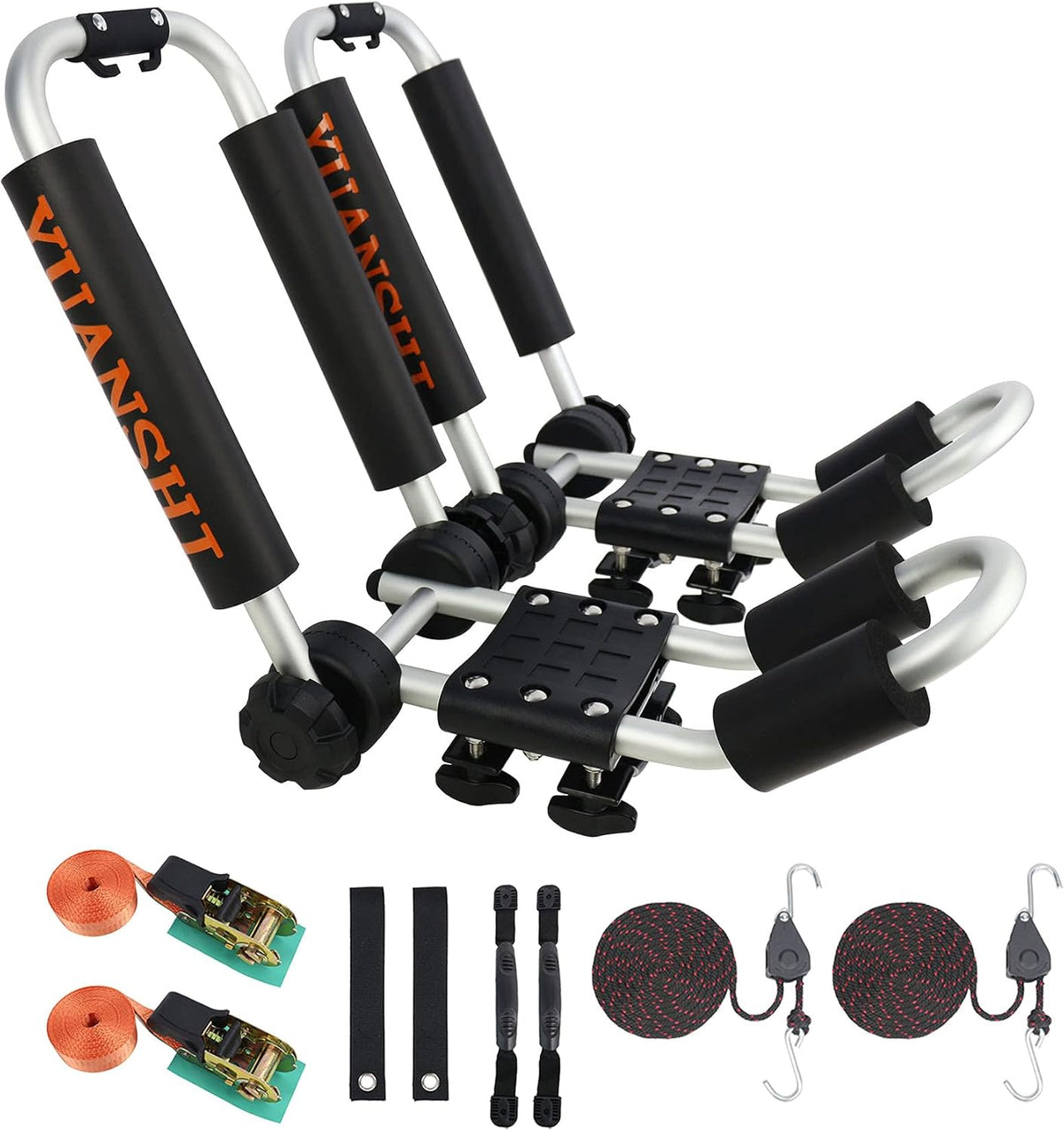 Folding Kayak Rack J-Bar Carrier with Ratchet Straps Pack of 2 Y5703