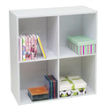White 4 Cube Wood Bookcase & Storage Organizer X760741