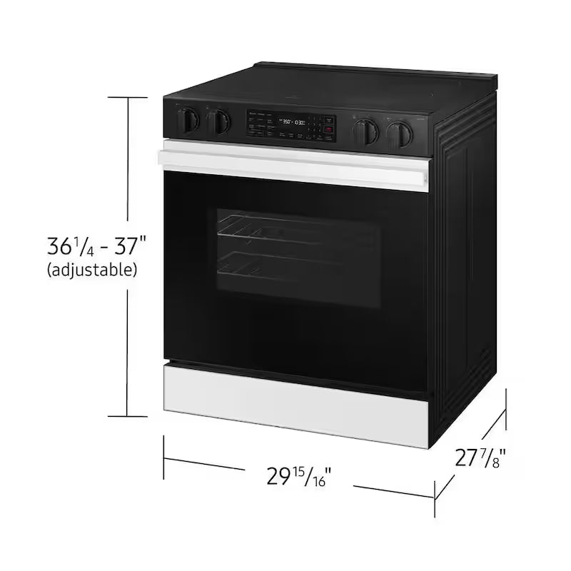 30 in. 6.3 cu. ft. 5 Element Slide-In Electric Range with Air Fry in White Glass O728963