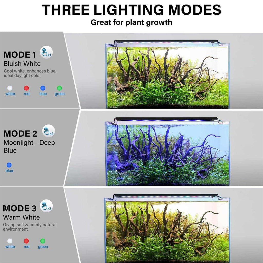 21W Ultra-Thin Full Spectrum LED Aquarium Light with Extendable Brackets J18783