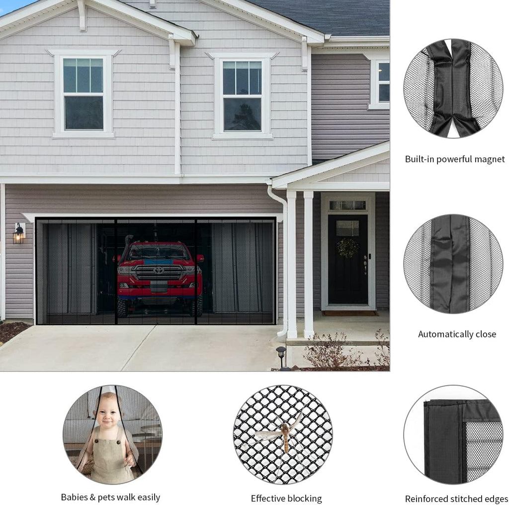 Self Closing Garage Mesh Screen Door with Magnets B51078