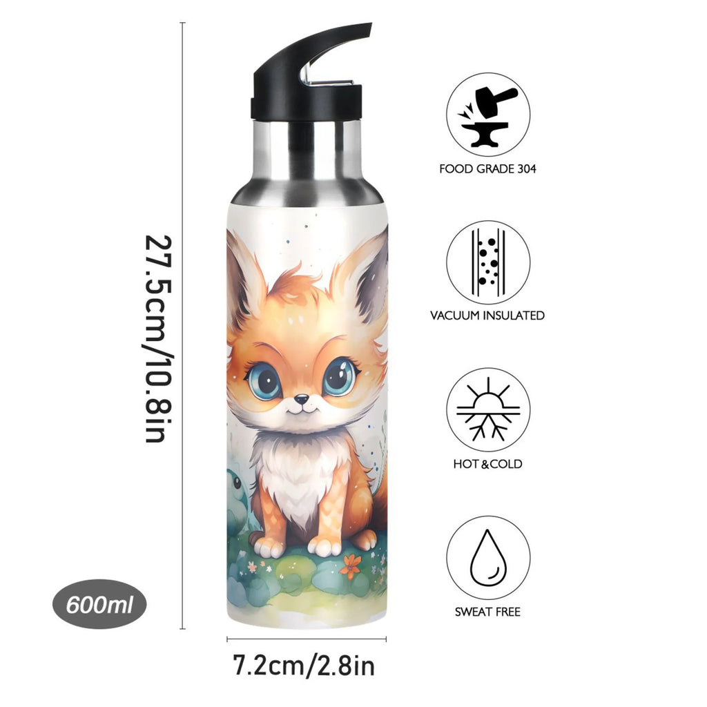 Stainless Steel Insulated Thermos Vacuum Flask Water Bottle with Straw Lid U3043