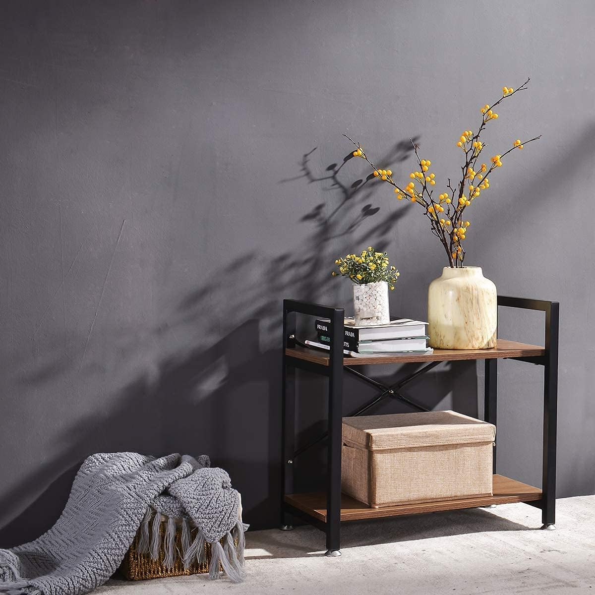 Industrial Style 2 Tier Bookshelf Storage Rack X10465