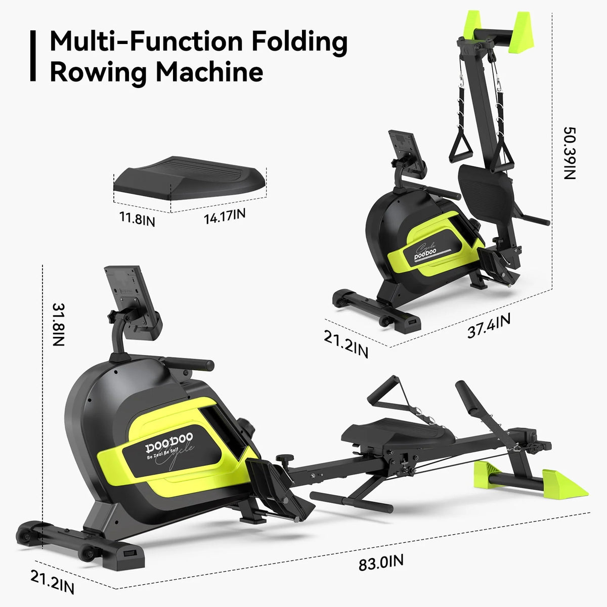 Magnetic Rowing Machine Foldable with 8 Level Adjustable Resistance Q49883