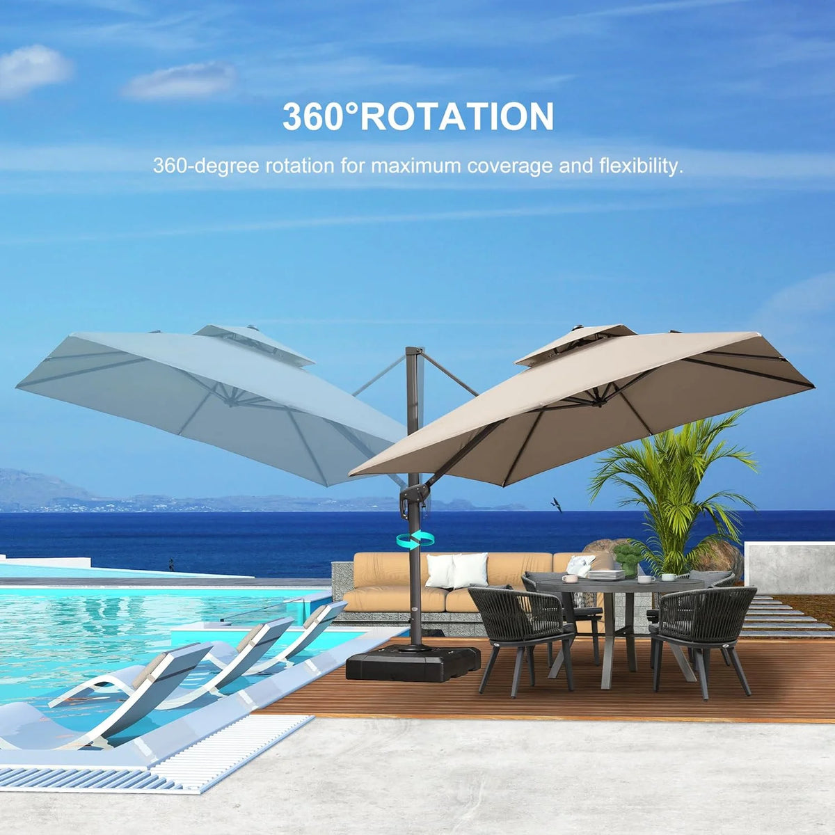 9' X 12' Olefin Cantilever Patio Umbrella Q337