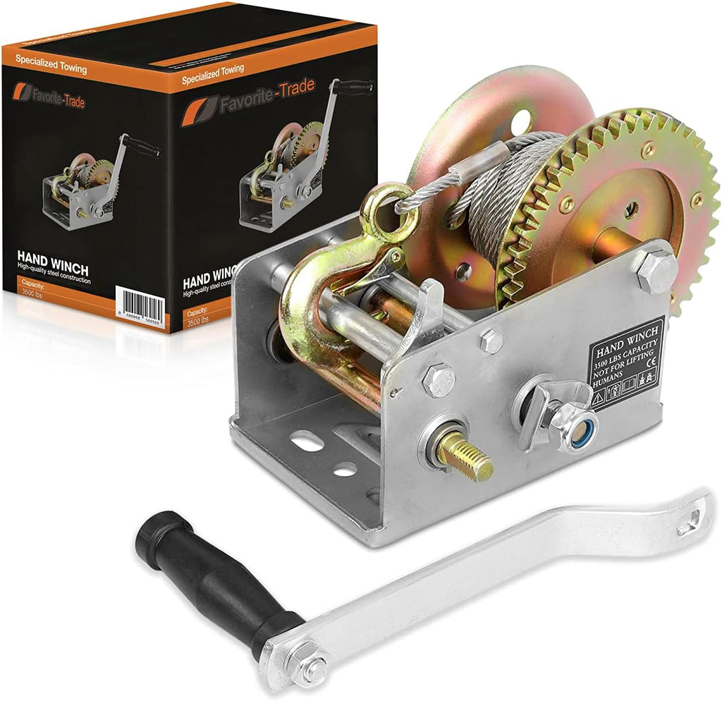 3500 lbs Hand Winch with Cable Pack of 2 M95802