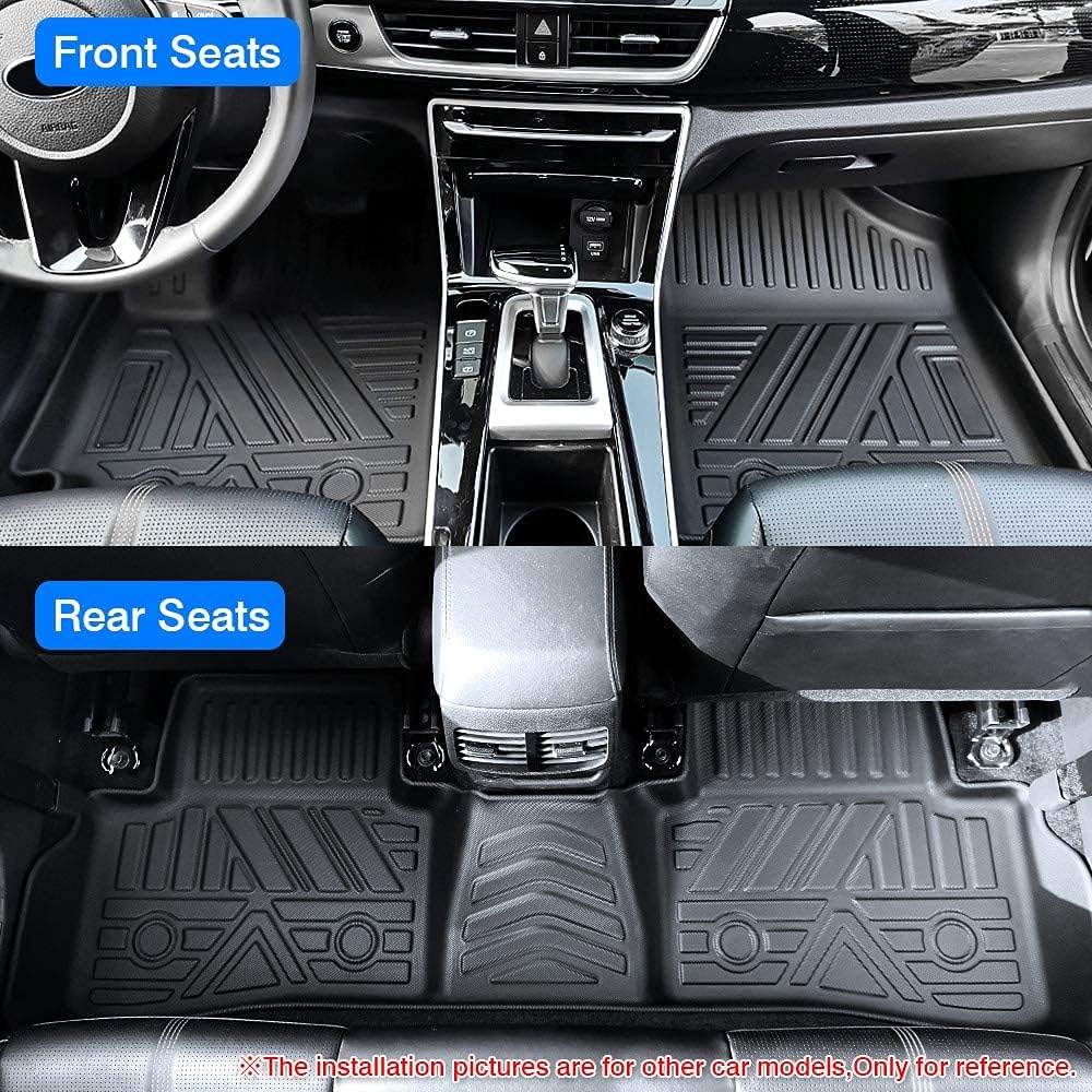 All Weather Floor Mats 1st & 2nd Row Black Non-Slip Q60048