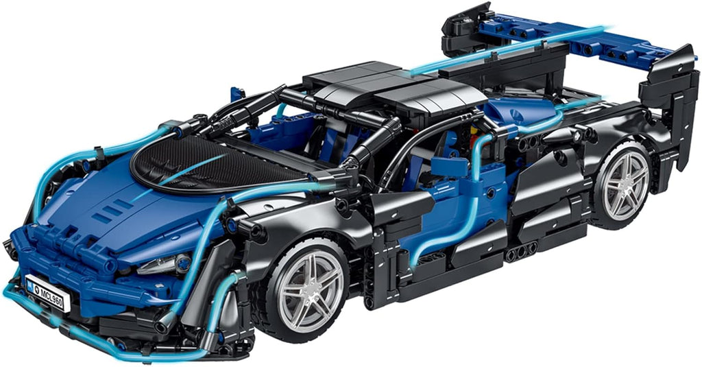 Blue and Black 1:14 Scale Sports Car Building Blocks Set (1529 Pcs) E475043