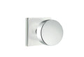 Round Knob Passage Set with Square Rosette Satin Brass Z581190