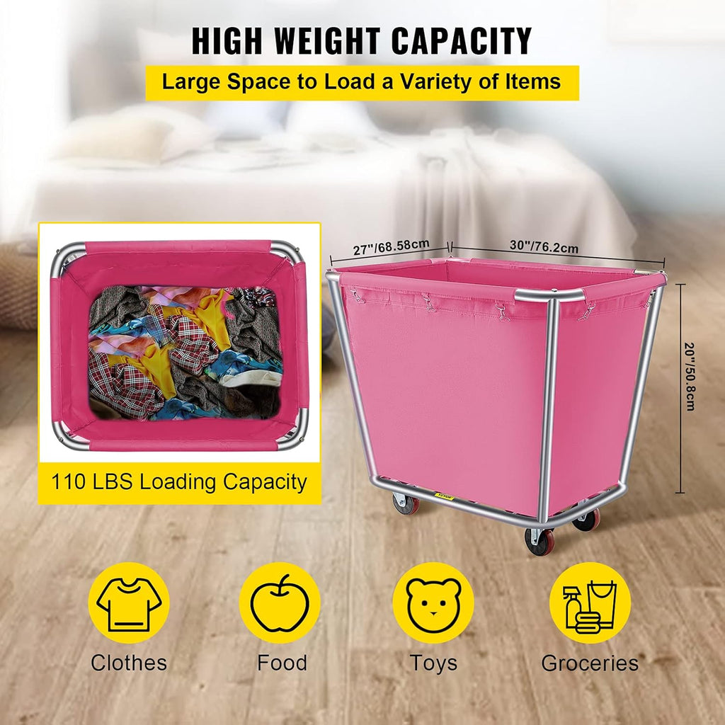 6 Bushel Steel Canvas Laundry Cart O53771