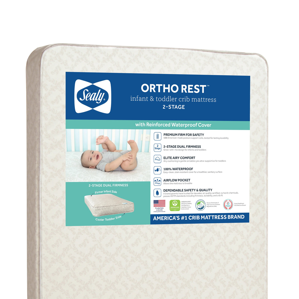 2-Stage Innerspring Baby Crib and Toddler Mattress D978