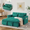 Black Velvet Convertible Sofa Bed with 2 Pillows V12107