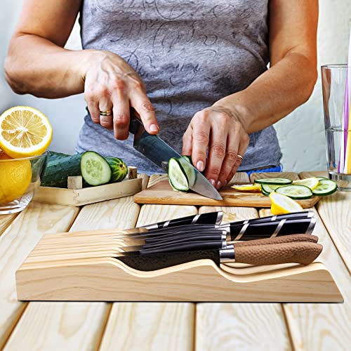 Solid Wood Bamboo Universal Knife Block Without Knives C4658