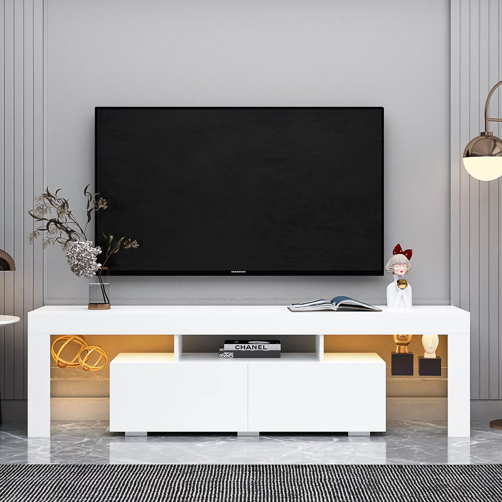 White High Gloss TV Stand with LED Z964640