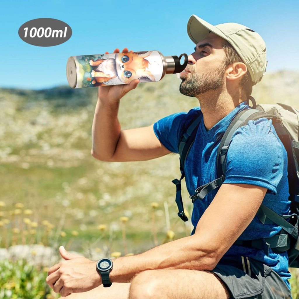 Stainless Steel Insulated Thermos Vacuum Flask Water Bottle with Straw Lid U3043