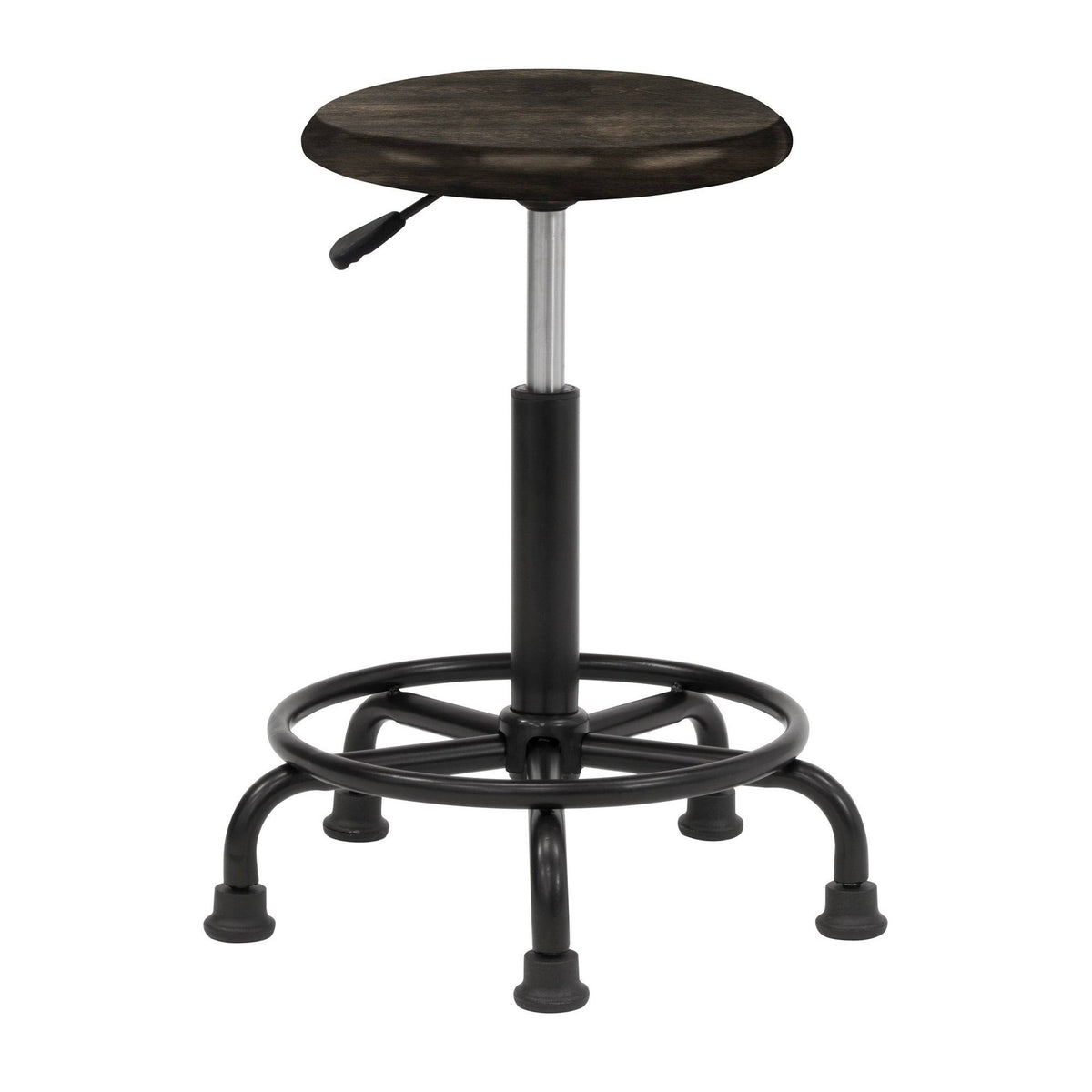 Distressed Black Stool F313949