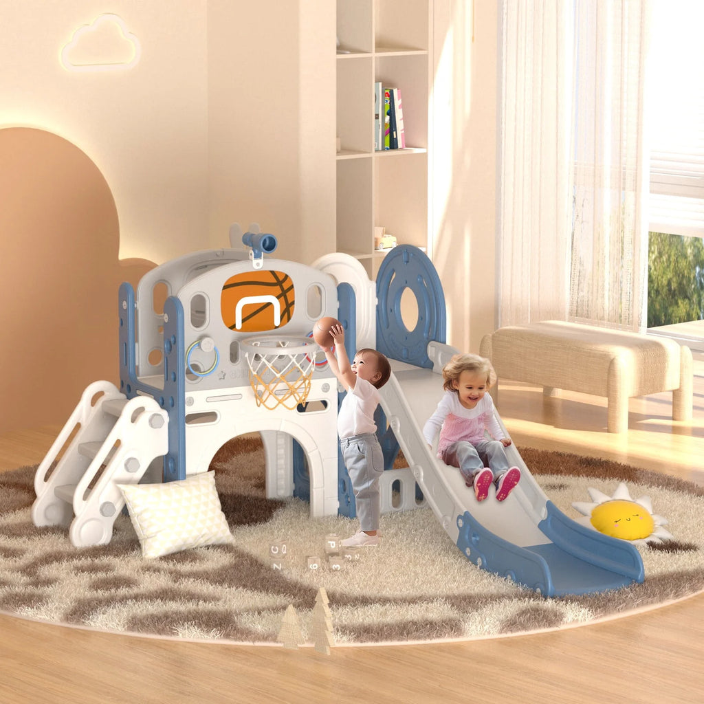 7-in-1 Kids Slide Play Set with Climber D85003