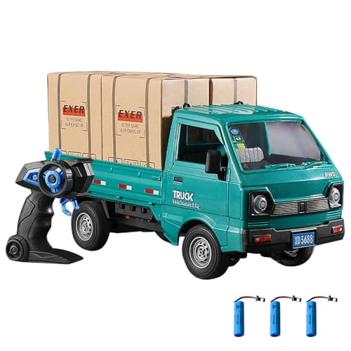 Remote Control Car 1:16 Scale RC Pickup Truck 2.4GHz All Terrain with Spray & Light 3 Batteries White H898