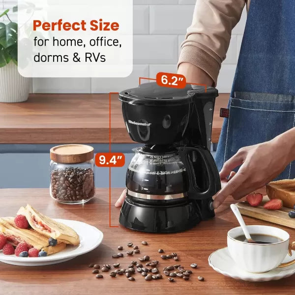 5-Cup Automatic Brew & Drip Coffee Maker with Reusable Filter (Black) S464767
