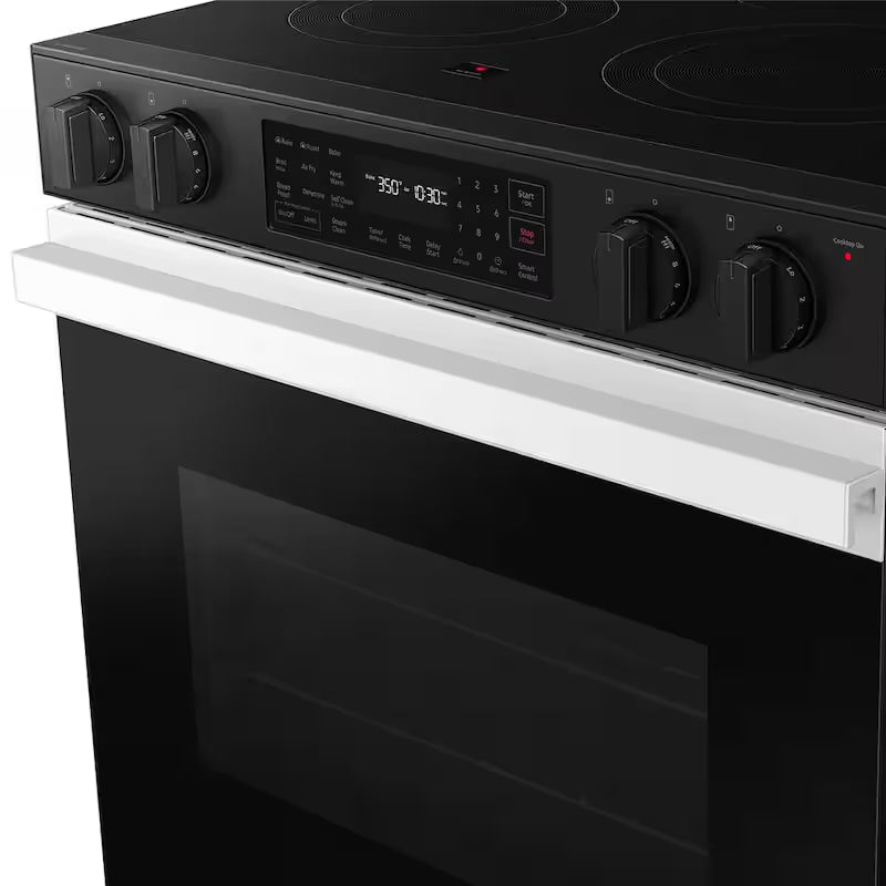 30 in. 6.3 cu. ft. 5 Element Slide-In Electric Range with Air Fry in White Glass O728963