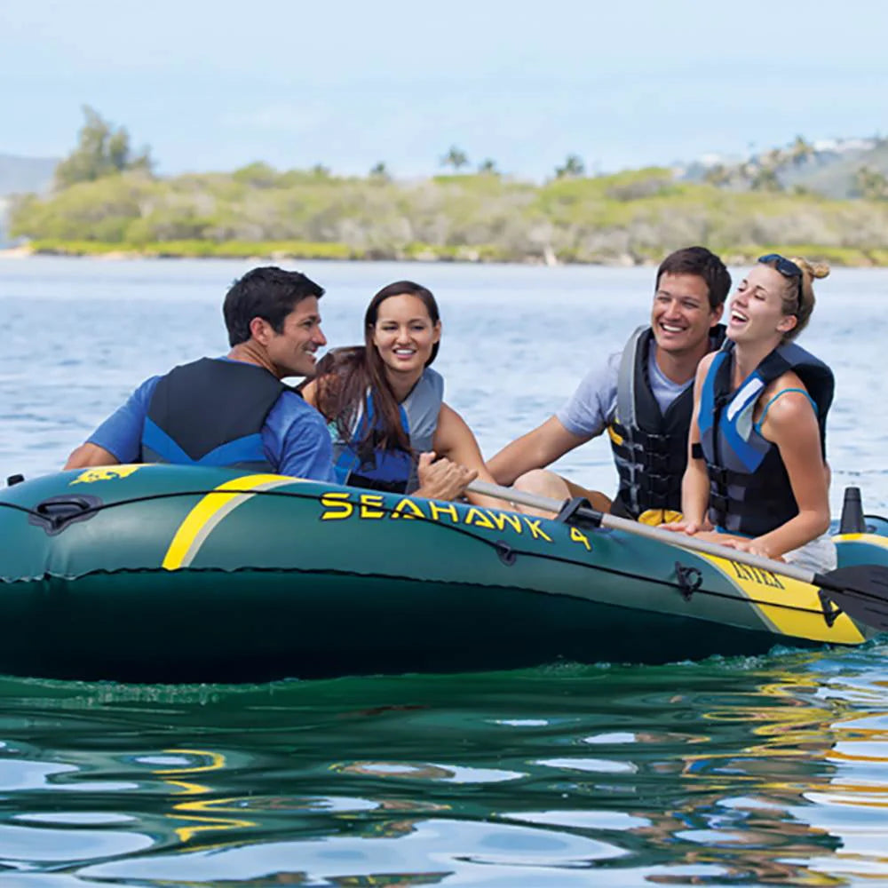 4 Inflatable Boat Set with Oars Pump Motor Mount T418096