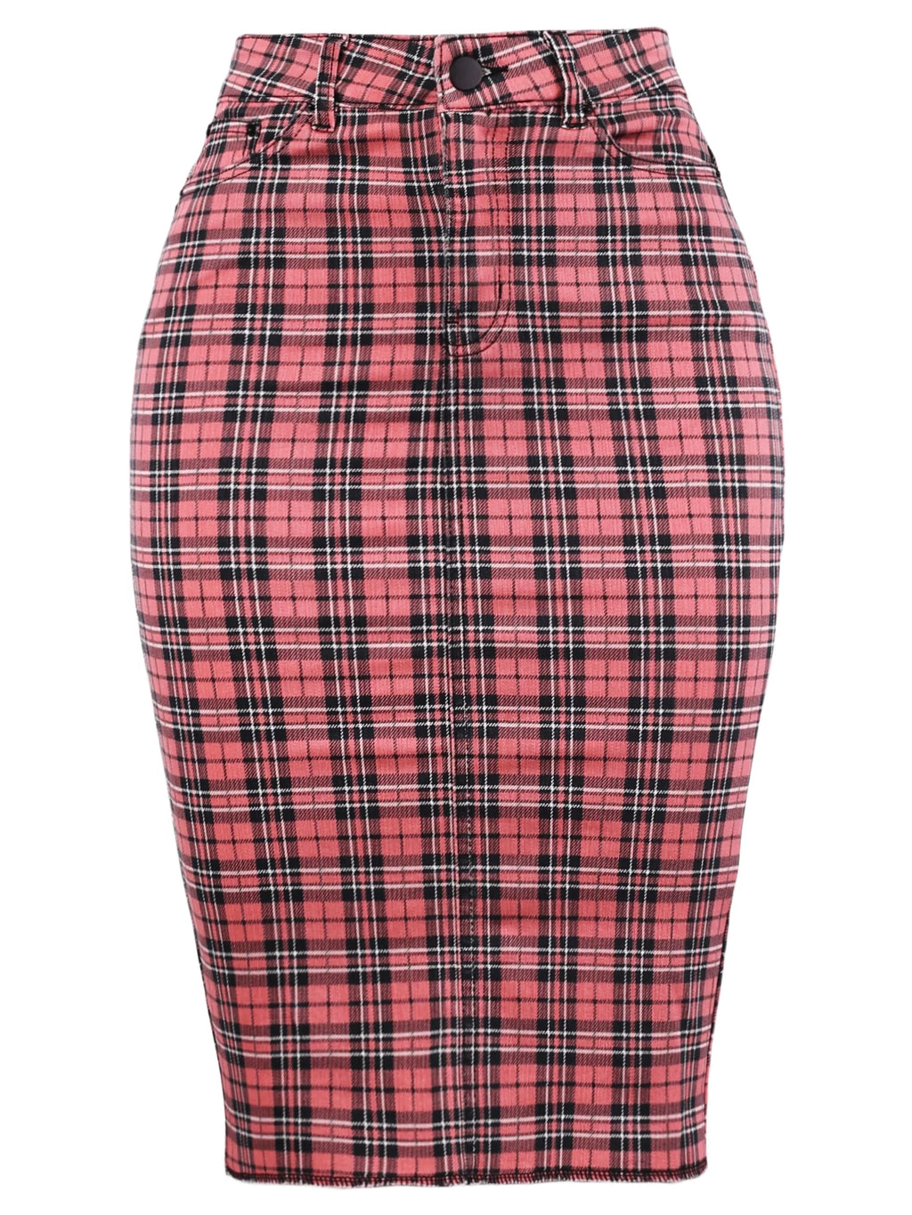 Slim Fit Rayon Knee Length Back Slit Denim Pencil Skirt R7995