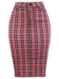 Slim Fit Rayon Knee Length Back Slit Denim Pencil Skirt R7995