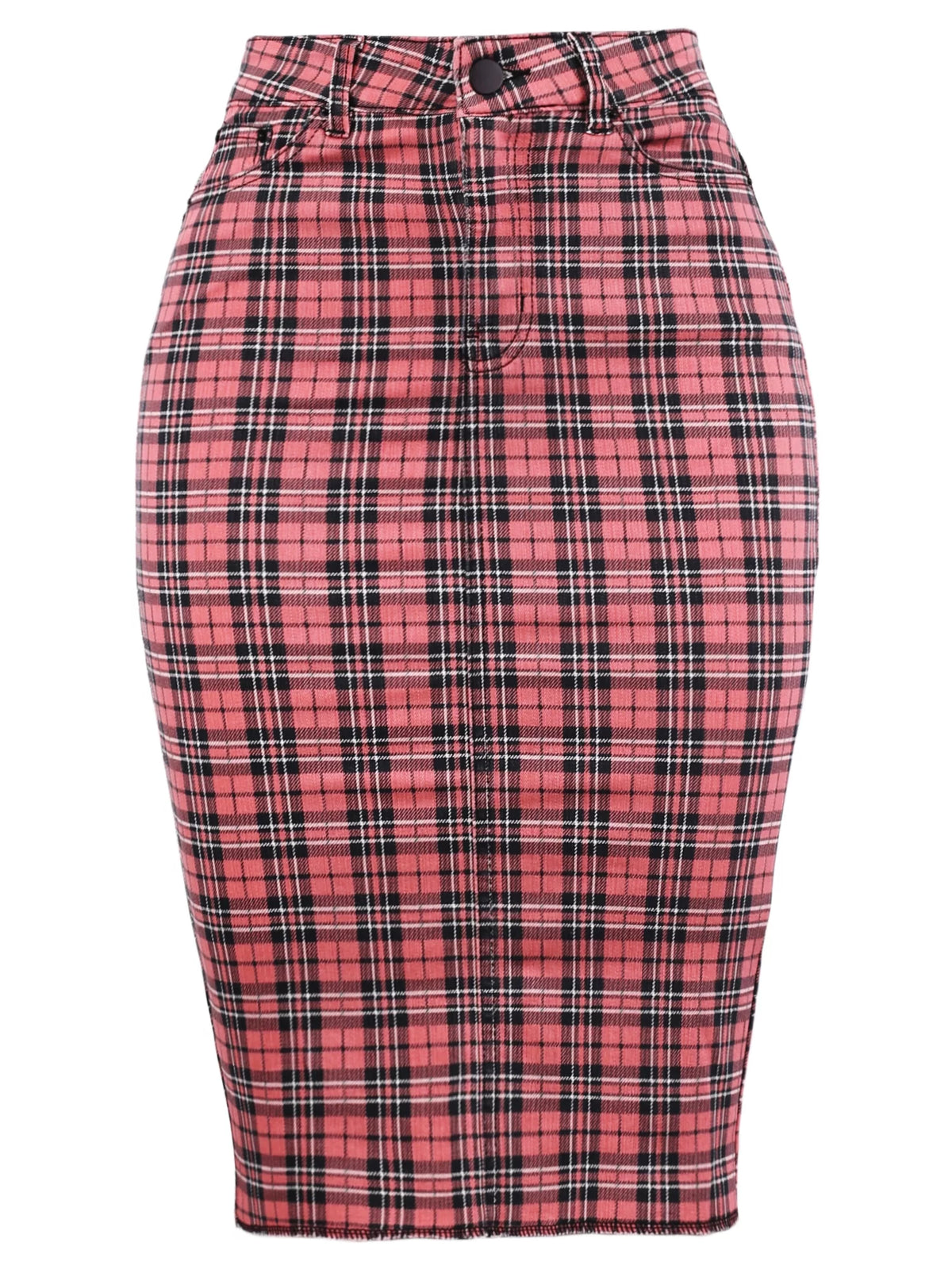 Slim Fit Rayon Knee Length Back Slit Denim Pencil Skirt R7995
