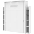 White Queen Murphy Bed with 2 Storage Units A165052
