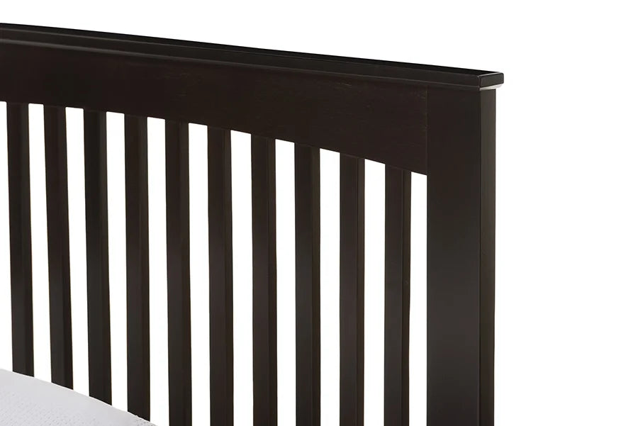 Twin Dark Brown Solid Wood Platform Bed with Trundle O376156