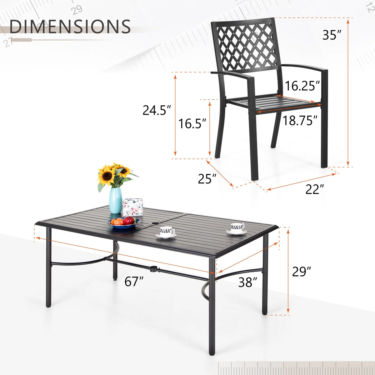 7 Piece Outdoor Patio Dining Set Y856