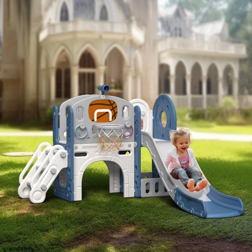7-in-1 Kids Slide Play Set with Climber D85003