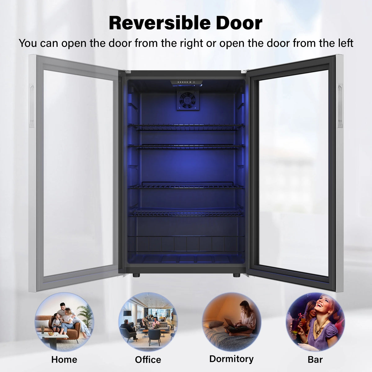 141-180 Can Freestanding Mini Beverage Refrigerator with Glass Door J2684