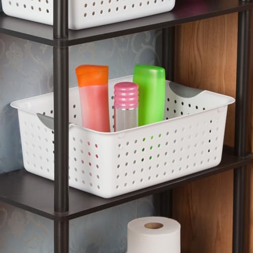 6-Pack White Plastic Storage Basket A964