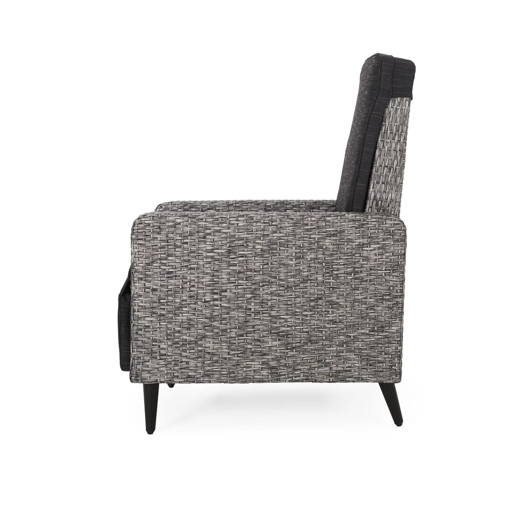 Set of 2 Wicker Outdoor Recliner with Cushion S82086