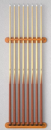 Solid Oak Wall Mounted Pool Cue Rack, Holds 8 Cues L966