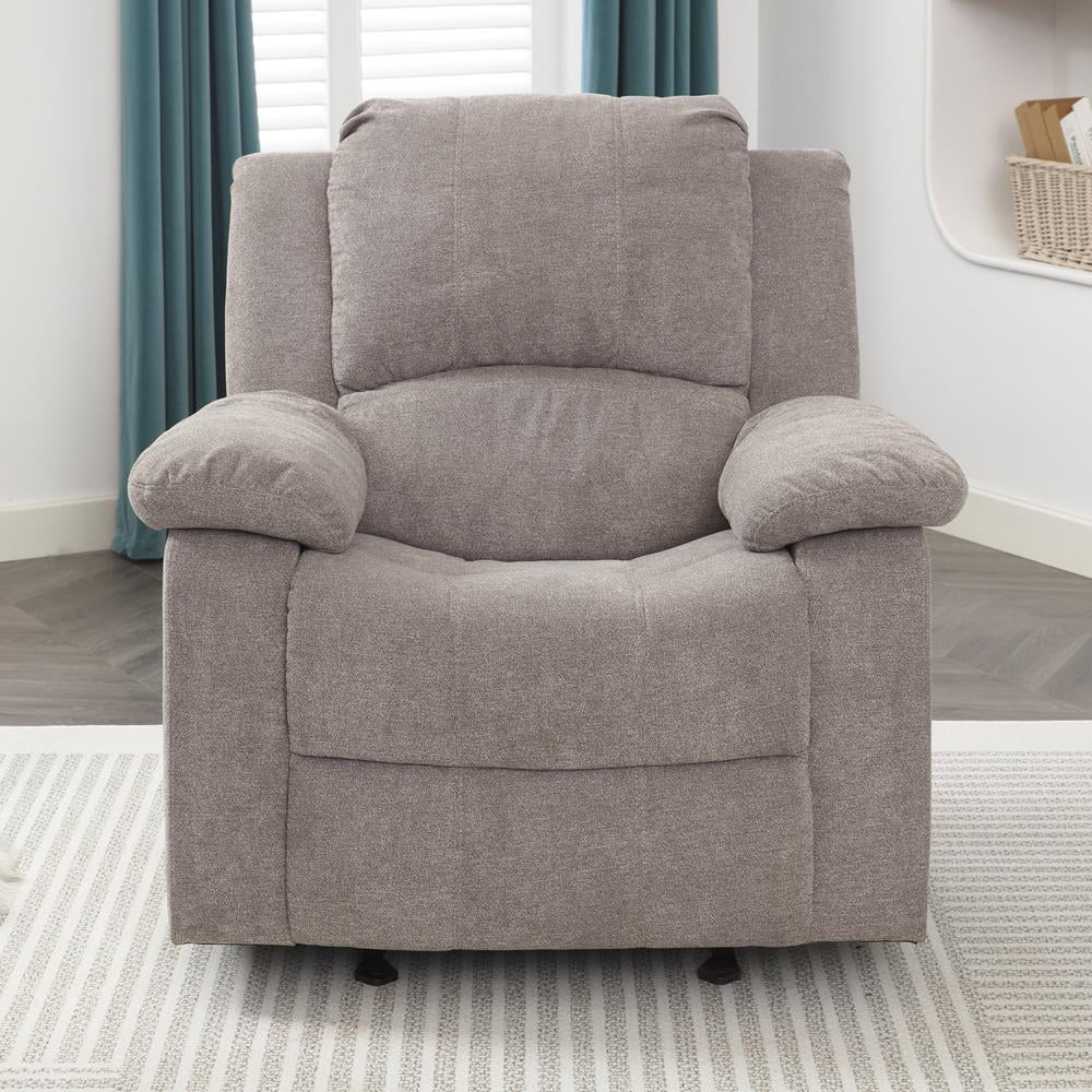 Ash Grey Microfiber Glider Rocker Recliner I694