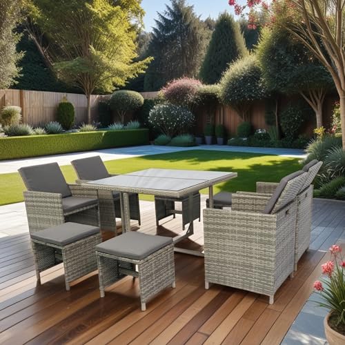 5 Piece PE Rattan Outdoor Sectional Furniture Set with Cushions and Coffee Table G820