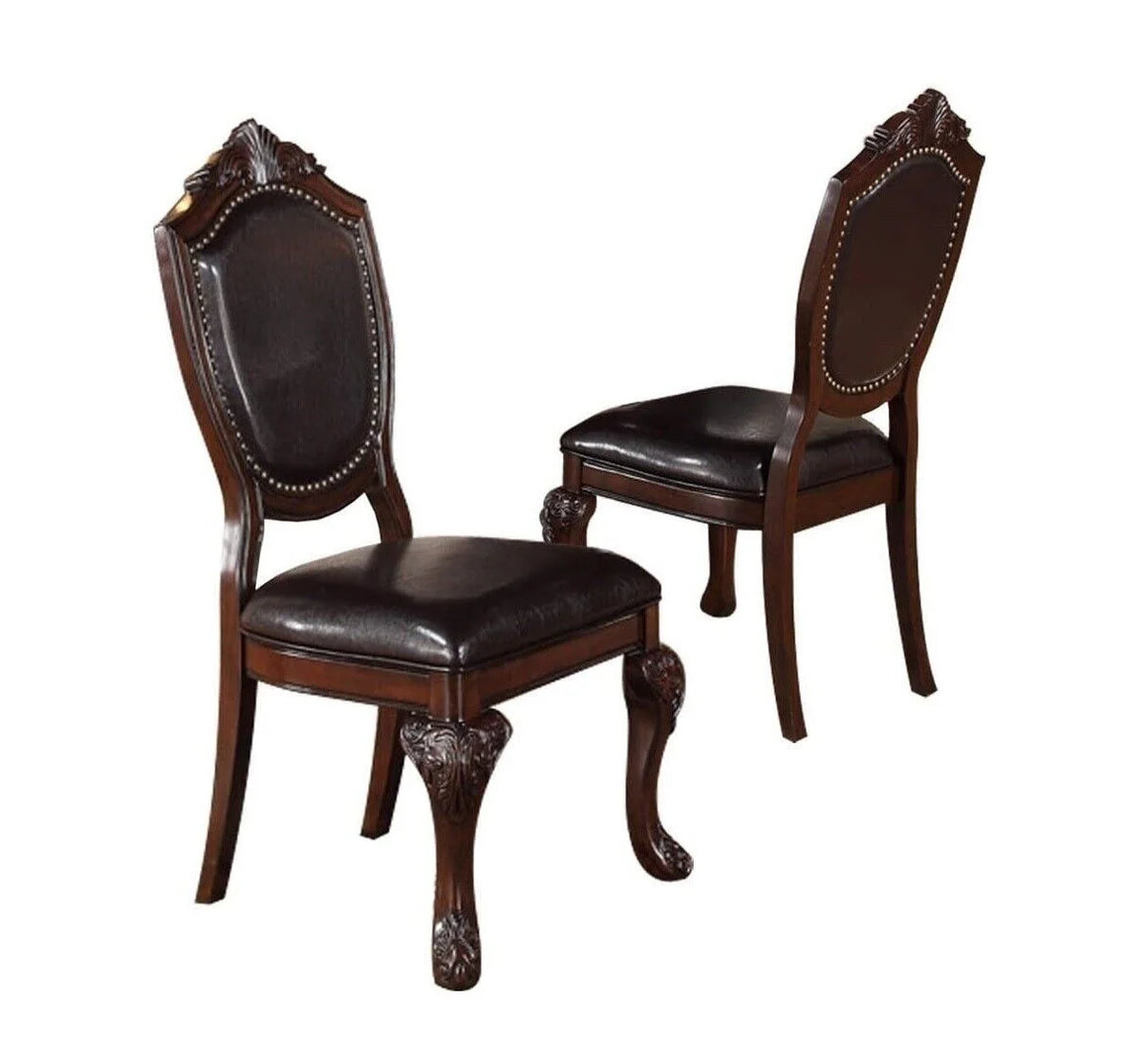 Set of 6 Brown Dining Chairs V536955