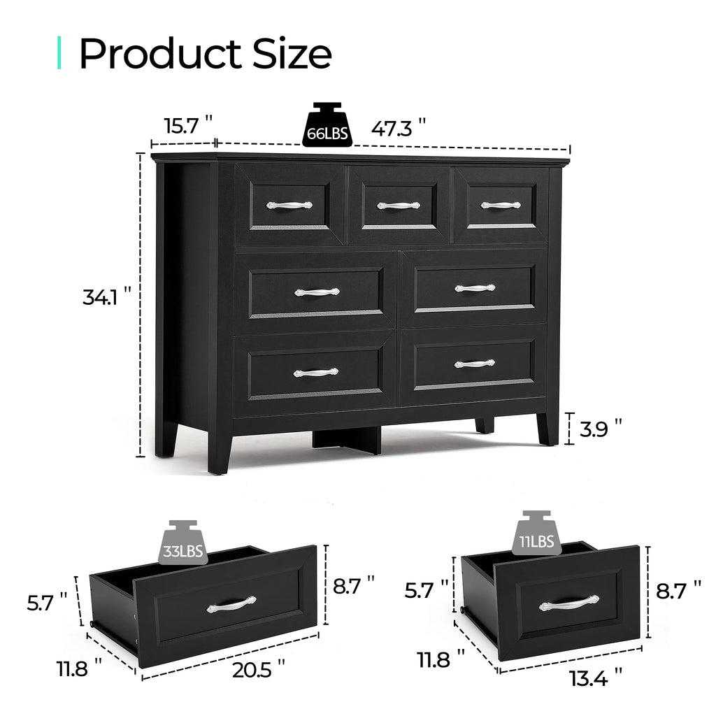 Rustic Oak 6 Drawer Dresser C12575