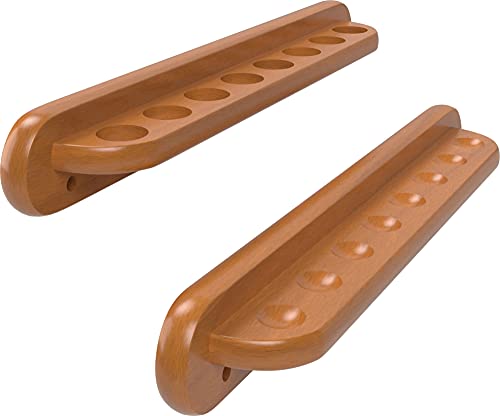 Solid Oak Wall Mounted Pool Cue Rack, Holds 8 Cues L966