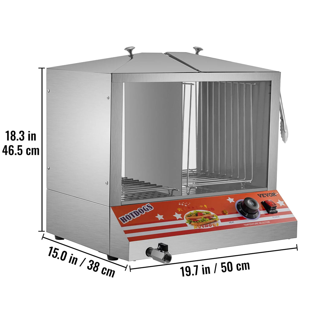 Stainless Steel Electric Hot Dog Warmer with Bun Warmer R257