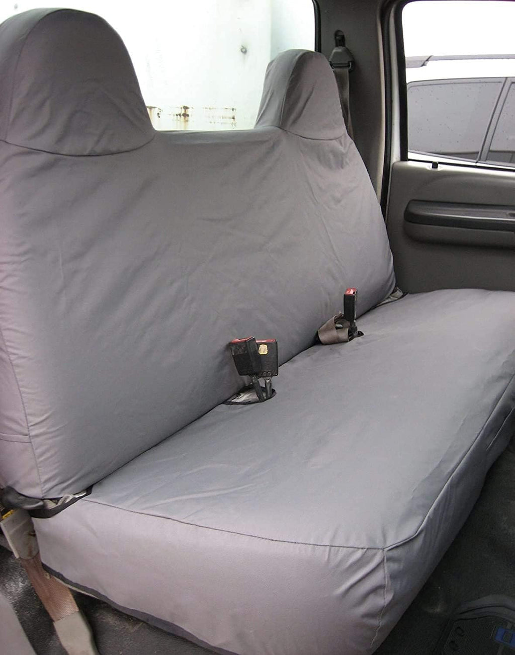 Gray Velour Custom Fit Seat Covers for Ford F250-F550 Work Truck R410740