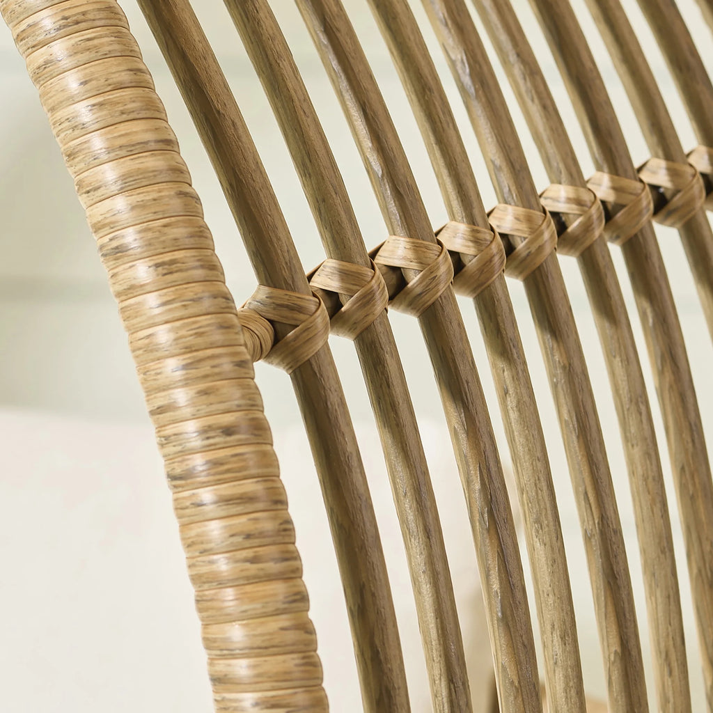 Beige Round Wicker Outdoor Egg Chair Z73827