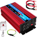 2000 Watt Pure Sine Wave Power Inverter 24V to 110V 120V with LCD Display, Wireless Remote Control, 4 AC Sockets, 2.1A USB Port, Dual Fans W2048