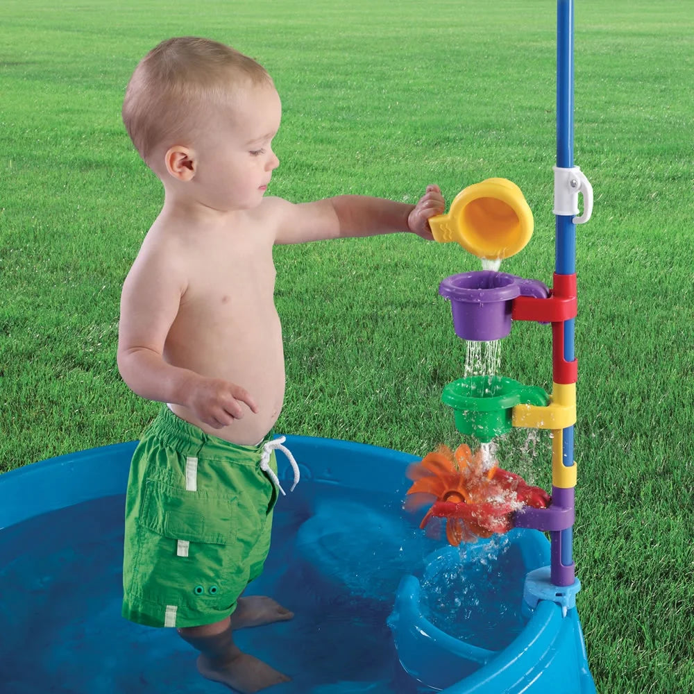 Blue Plastic Kiddie Pool with Umbrella T41757