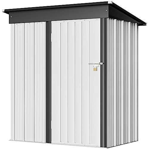 Brown 6 x 8 ft. Metal Outdoor Storage Shed V908