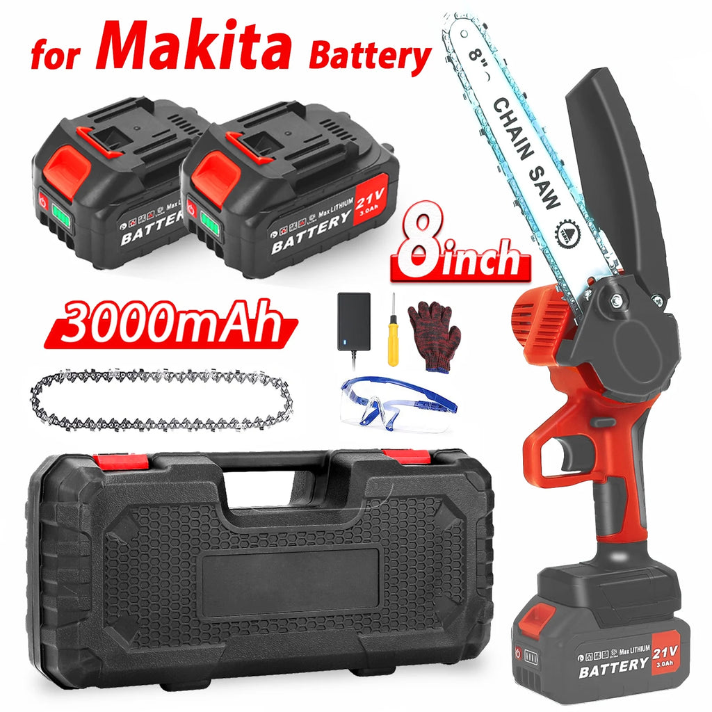 8 inch Cordless Mini Chainsaw with 2 Chains and 3.0Ah Battery G50374